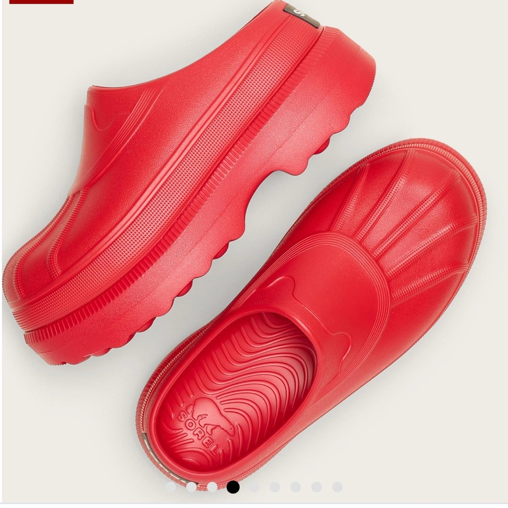 Sorel Red Slip-On Clog Mules